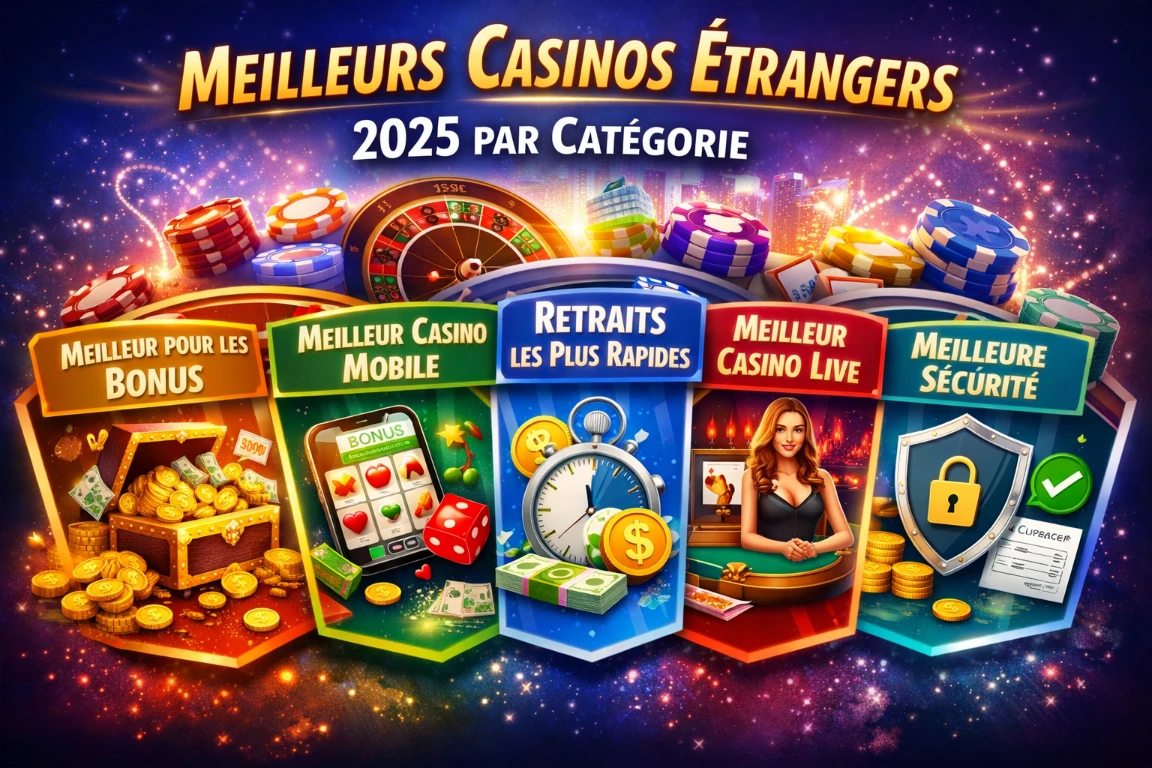 Meilleurs Casinos en Ligne Étrangers par Catégorie